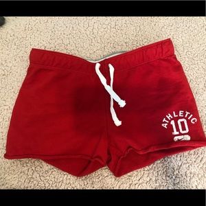 Red and white soft short shorts